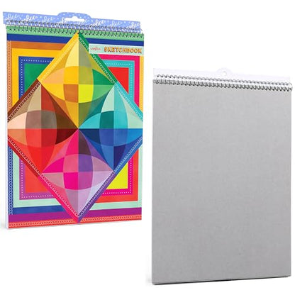eeBoo: Rainbow Colors Spiral Bound Blank Sketchbook - 60 Pages, 140 GSM/95 LB Paper, 8.5x11, Eco-Friendly, Kids Art Supplies - style: Rainbow Colors