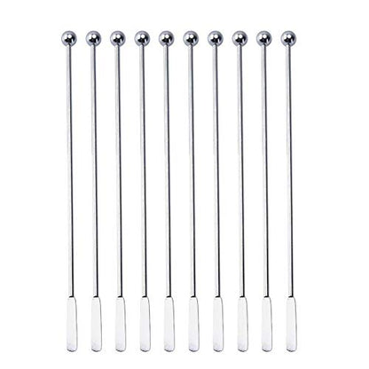 20 pcs Stainless Steel Coffee Beverage Stir Sticks Cocktail Stirrers Drink Swizzle Stick 7.4" Swizzle Stick Picks Tools - color: Silver-20 Pieces