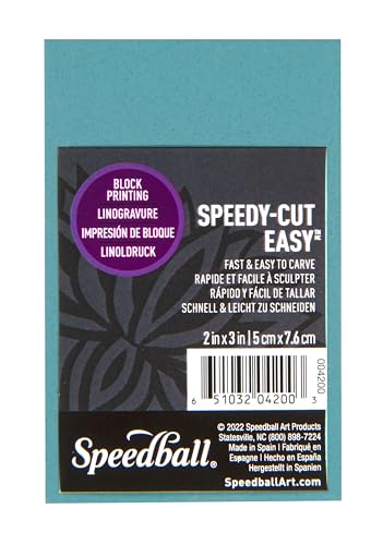 Speedball 4200 Speedy-Cut Easy Block Printing Carving Block – Soft Rubber-Like Material, Blue, 2 x 3 Inches - size: 2 x 3