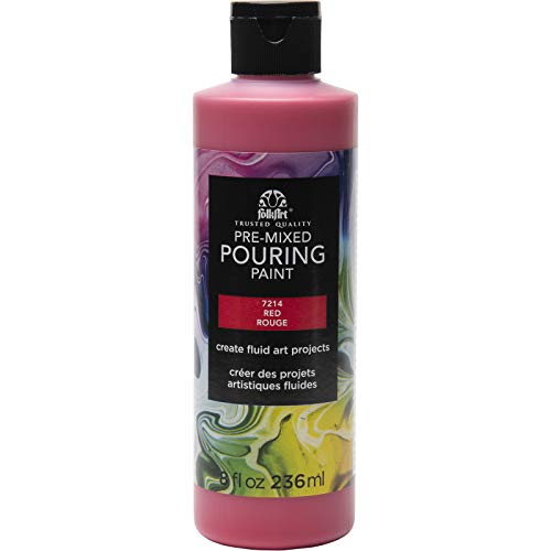 FolkArt Pre-Mixed Acrylic Pouring Paint, 8 oz, Red - color: Red