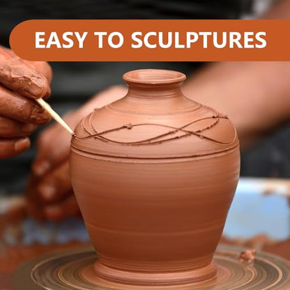 10LBs Natural Air Dry Clay Bulk, VIBRATITE All-Purpose Modeling Sculpting Pottery Clay for Beginners and Professional (Terra Cotta) - color: Terra Cotta