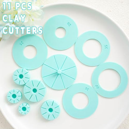 Tainsky Hoop Earring Guide Polymer Clay Cutter, 5 Sizes Round Hoop Earring Guide for Polymer Clay Earrings - color: Hoop Guide
