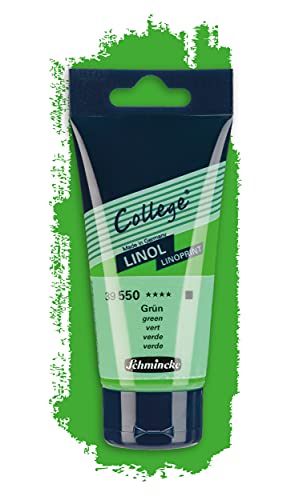 Schmincke - College Linol, Artists' lino Printing Inks, Green in 75 ml Tube, 39550013, Low-Odour Water-Based lino Printing Ink, lightfast, Even Print - color: Green, size: 2.54 Fl Oz (Pack of 1)