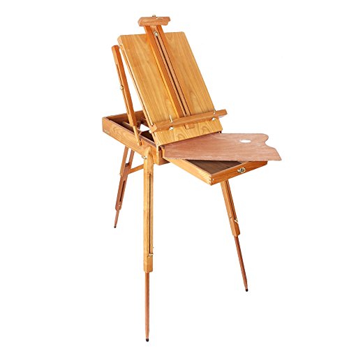 French Easel Wooden Sketch Box Portable Folding Foldable Durable Art Easel Outdoor Indoor Artist Painters Tripod