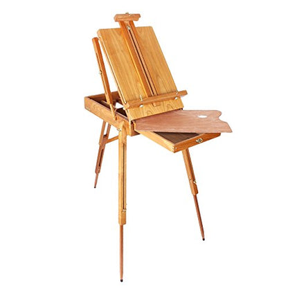 French Easel Wooden Sketch Box Portable Folding Foldable Durable Art Easel Outdoor Indoor Artist Painters Tripod