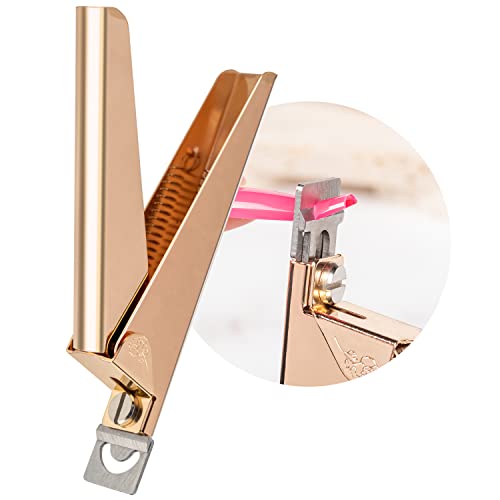 Nail Clippers for Acrylic Nails, Gold Premium Stainless Steel Fake False Acrylic Nail Cutter, Sharp Blade Nail Manicure Nail Tips Clipper for Salon Home DIY Nail Art Beauty Design by GA&EN - color: Gold-metal