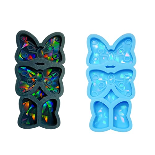 ✪ Holographic- Bow Straw Topper Silicone Mold Epoxy Resin Casting Mould for Decor