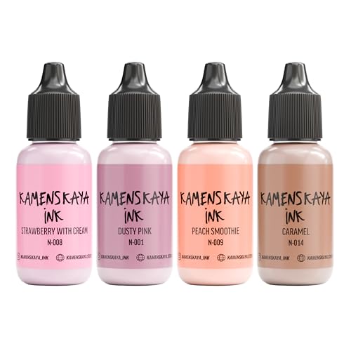Kamenskaya Alcohol Inks for Artists: Alcohol Ink Set #20, 4 pcs. 0.51 fl oz (15 ml) Each - color: 20, style: Pastel inks
