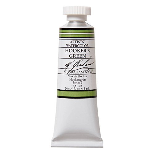 M. Graham 1/2-Ounce Tube Watercolor Paint, Hookers Green - color: Hooker's Green, style: .5 oz. (15 ml)