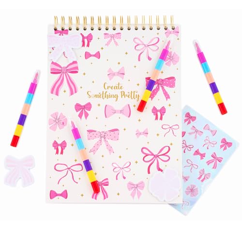 VOTUM Sketch Book: Personalized Artist Sketchbook: Sketching, Drawing and Creative Doodling. Notebook and Sketchbook to Draw and Journal with Stickers and Markers (Bows) - color: Bows Pro Sketchbook