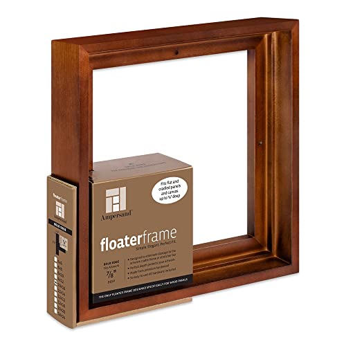 Ampersand Floaterframe for Wood Panels, 7/8 Inch Depth, Bold, 6x6 Inch, Walnut (FBOLD780606N) - color: Walnut Bold, size: 6"x6"