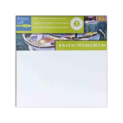 MICHAELS Bulk 12 Pack: Level 3 Gallery Wrapped Heavy Duty Canvas by Artist's Loft® - size: 8\ x 8\â â