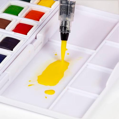Derwent Watercolour Paint Pan 12 Set, Set of 12, Half Pan Size, Water-Soluble, Ideal for Painting, Professional Quality, Travel Size, 2306323