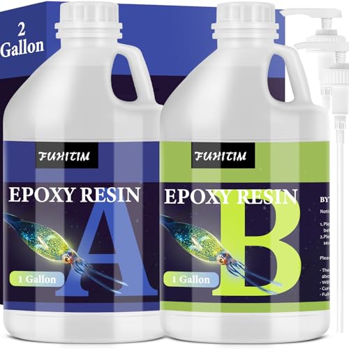 Epoxy Resin 2 Gallon - Crystal Clear Epoxy Resin Kit - Self-Leveling, High-Glossy, No Yellowing, No Bubbles Casting Resin Perfect for Crafts, Table Tops, DIY 1:1 Ratio - size: 2 Gallon