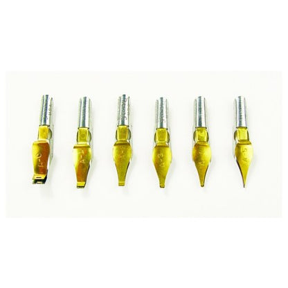 Speedball A Series Pen Nib Set, Set of 6 Broad Edge Nibs, Triple-Reservoir Design, Calligraphy Ink Pen, Handwriting, Lettering, Fountain, Crow, For Artist Caligraphy Set, Silver