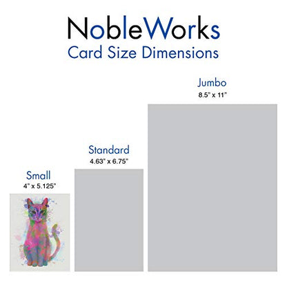The Best Card Company 20 Assorted Blank Notecards Bulk Box Set 4 x 5.12 Inch with Envelopes (10 Designs, 2 Each) Funky Rainbow Cats AM6199OCB-B2x10 - style: Funky Rainbow Cats