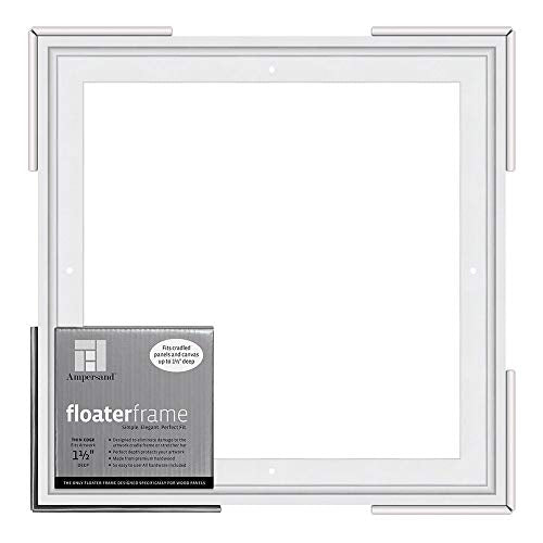 Ampersand Float Frame 1.5In Thin 12X12 White - color: White, size: 12x12