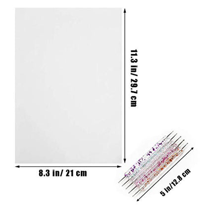 100 Sheets White Carbon Transfer Paper 11.7”x8.3” with Tracing Stylus for Wood Burning Transfer, Wood Carving,Trace Pattern