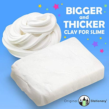 Original Stationery Soft Clay for Slime, 230 g (8.1 oz) White Foam Clay Add-in for Slime Making, Stretchy Air-Dry Butter Texture, Birthday Craft Gift for Kids - size: Original Size - 230g