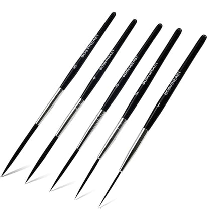 Rigger Liner Brushes for Painting, 5PCS Long Fine Detail Paint Brush Set, Script Liner and Pinstriping Brushes for Watercolor, Acrylic, Gouache, Lettering, Outlining and Miniature Art