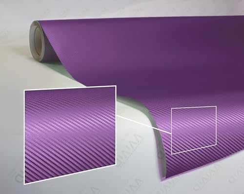 VViViD Craft 3D Carbon Fibre Textured Vinyl Sheet 1ft x 5ft for Silhouette, Cricut and Cameo Machines Including 12" x 12" Sheet of Transfer Paper (Purple) - color: Purple