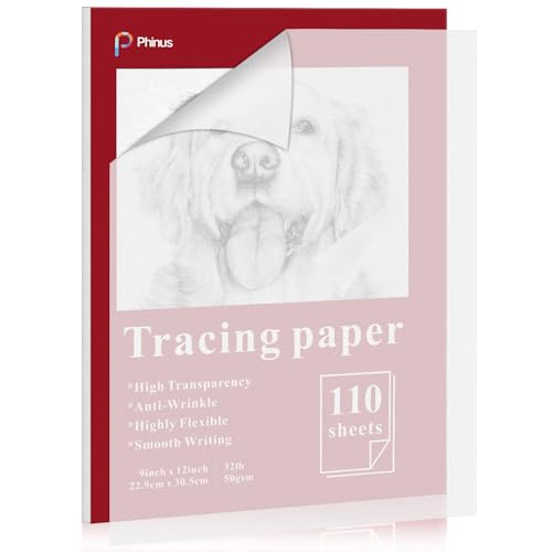 110 Sheets Tracing Paper for Drawing, 9”x12” Trace Paper, Translucent Vellum Paper Tracing Paper Pad, Tracing Pad for Sketching, Preliminary Drawing, Overlaying Images Tracing - size: 9”x12”（110 Sheets）