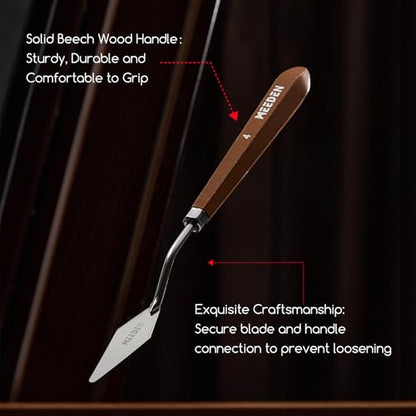 MEEDEN Artist Palette Painting Knife: 8.35" Flexible Stainless Steel Art Palette Scraper Knife with Wooden Handle for Artists, DIY & Clay Modeling, #8 - style: #8