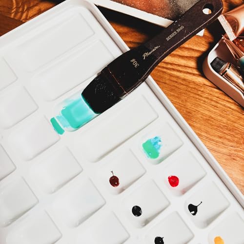 PHOENIX Watercolor Palette Box - 36 Well Large Empty Paint Palette with Lid and 3 Mixing Areas Palettes for Water Color, Gouache, Acrylic & Water Based Paints 12x10 Inch