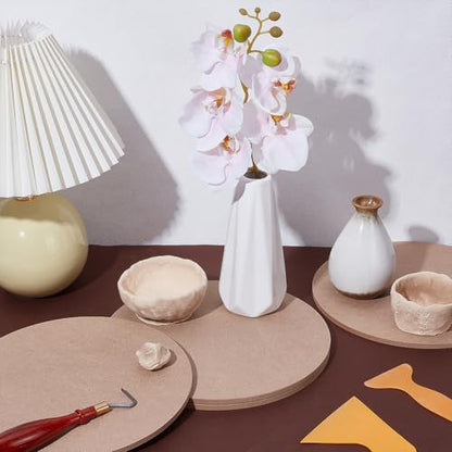 UNICRAFTALE 4Pcs Flat Round Pottery Wheel Bat Ceramic Drying Slab 23.5cm Clay Board Sculpture Base Clay Tool for Pottery Wheel Portable Clay Wedging Board for Clay Crafts Arts Ceramics Pottery Tools - size: 23.5cm in diameter