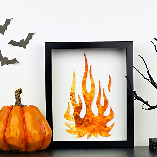 5 Sheets Flame Stencil Airbrush Flame Fire Stencil Fire Reusable Templates Painting Decor Template for Arts Window Wall Crafts Painting Decorations(11.7 x 8.3 Inch) - size: 11.7 x 8.3 Inch