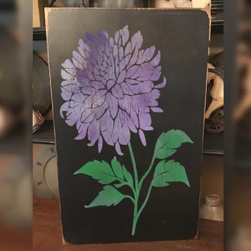 Dahlia Stencil - Large Flower Stencils for Painting on Wood, Canvas, Paper, Fabric, Wall, Furniture - Stencils for Crafts Reusable for Art & Pattern Template -Floral Stencil (12x15 inch) - style: Dahlia 12x15 Inch