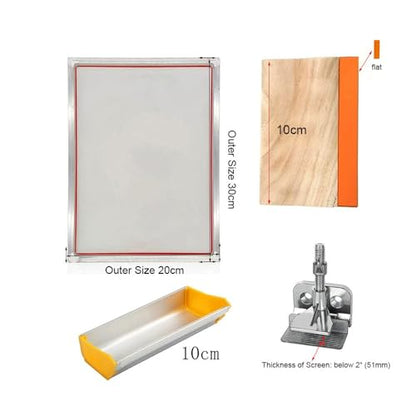 A3/A4 Screen Printing Kit with Aluminum Frame & 50-420 Mesh - Includes Squeegee, Emulsion Coater, Clamp for DIY, T-Shirt, Paper, Plastic Printing(A4 Kits,100T 250 mesh) - color: A4 kits, size: 100T 250 mesh