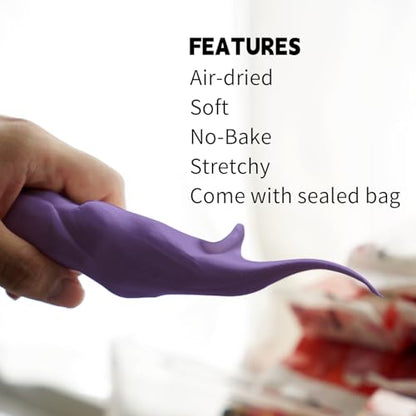 Lightweight Clay - Air Dry Clay, Ultra Light & Soft, Safe & Non-Toxic, Moldable & Flexible, DIY Modeling Clay for Anime Figures, Sculpting, Molding, Creative Art Crafts - color: Purple