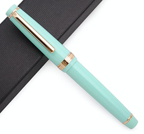 JINHAO 82 Fountain Pen with Gold Clip (F Nib 0.5mm, Light Green) - color: Light Green