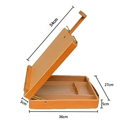 MaGiLL Easels, Easel Portable Desktop Wooden Oil Painting Box Wooden Desktop Shelf Painting Art Tools Storage Box A-Frame Easel Art Supplies