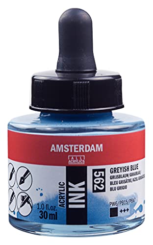 Amsterdam Acrylic Ink Bottle 30 ml Greyish Blue 562 (17205620) - color: Grey Blue, size: 1 fl oz