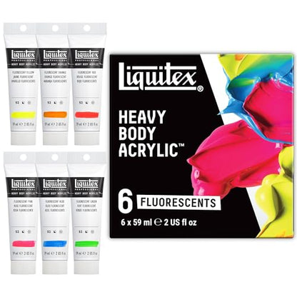 Liquitex Professional Heavy Body Acrylic Paint, 6 x 59ml (2-oz), Fluorescent Colors Set - style: Fluorescent Set 6 x 59ml (2-oz)