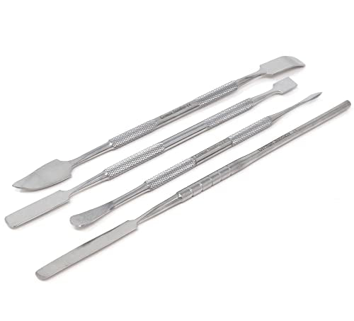 A2ZScilab - Stainless Steel Spatula Wax & Clay Sculpting Tool Carver Set, Carving Pottery Tools - Sculpture Shaper Polymer Modeling Tools for Clay, Pottery, Ceramics Artwork & Holiday Crafts (4PC) - style: 4PC