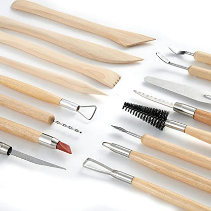 Clay Sculpting Tools Kit - 44 Pcs Double Sided Polymer Clay Tools with Carrying Case Bag - color: RED