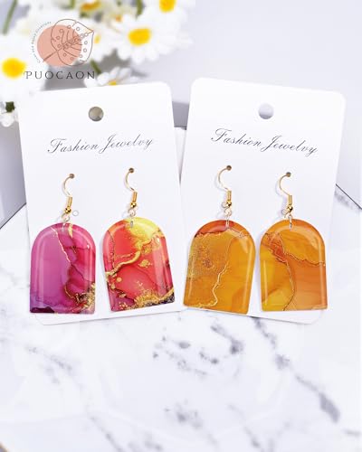 Abstract Polymer Clay Transfer Paper - 18 Pcs Fluid Marble Transfer Sheets for Polymer Clay Earrings Jewelry - color: pink marble