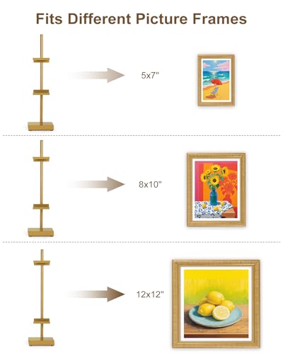Adjustable Tabletop Easel Stand, Gold Picture Easels for Display Up to 17" H, Metal Picture Frame Holder Stand Table for Art, Photo (4 Pack) - color: Gold 4Pack