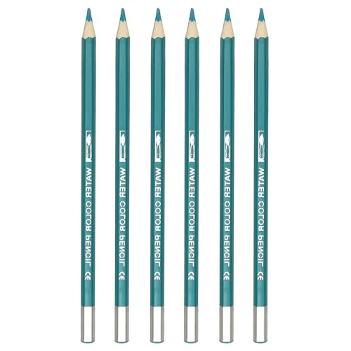 PATIKIL Watercolor Pencil, 6Pcs Water Soluble Pencils for Blending, Coloring, Sketch Drawing, Painting, Bright Blue - color: Bright Blue