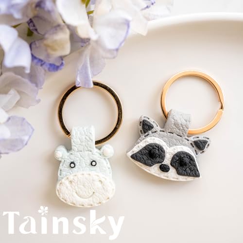 TAINSKY Animals Keychain Polymer Clay Cutter, Cute Polymer Clay Keychain Cutters, Boho Clay Cutters for Polymer Clay Jewelry, 11 Shapes Keychain Cutter, Penguin Polymer Clay Earring Cutters-A - color: Keychain -B