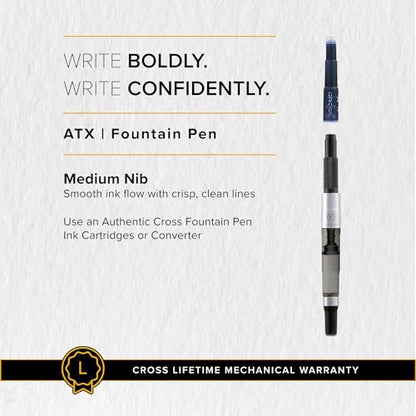 Cross ATX Pure Chrome Fountain Pen - color: Pure Chrome, style: Medium Nib