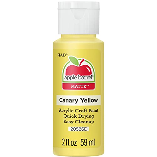 Apple Barrel Acrylic Paint in Assorted Colors (2-Ounce), 20586 Canary Yellow - color: Canary Yellow, size: 2 Fl Oz (Pack of 1)