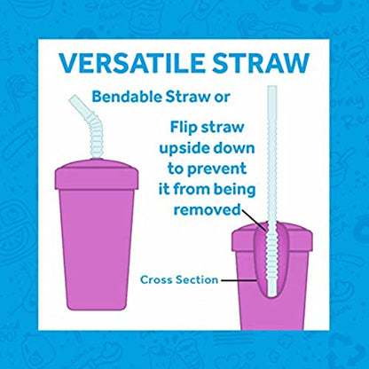 Re-Play 7.375" Reusable Locking Straws with Cleaning Brush, Replacements for Re-Play Straw Cups & Sippy Cups, Dishwasher Safe - Silicone (Pack of 4)