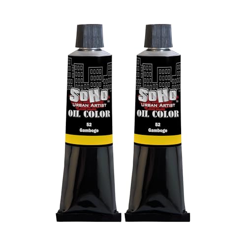 Soho Urban Artist Oil Paint - 2 Pack, Gamboge 2 Pack - 170 ml Tube - Best Valued Oil Colors for Painting with Excellent Pigment Load - color: Gamboge