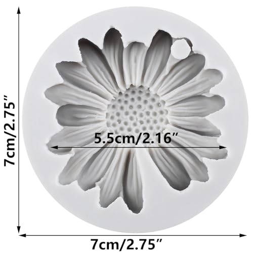 Daisy Flower Polymer Clay Mold Daisy Silicone Molds Chrysanthemum Flower Mold for DIY Crafts Jewelry Making Epoxy Resin Casting Air Dry Clay Plaste - color: Style F