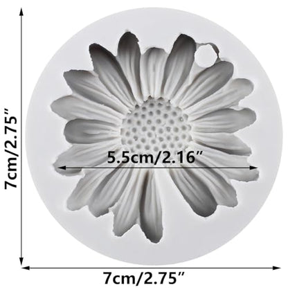 Daisy Flower Polymer Clay Mold Daisy Silicone Molds Chrysanthemum Flower Mold for DIY Crafts Jewelry Making Epoxy Resin Casting Air Dry Clay Plaste - color: Style F