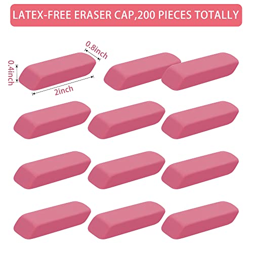 200 Pack Pink Erasers Bulk Latex-Free Soft Erasers Pencil Erasers for Students Teachers and School and Office Supplies